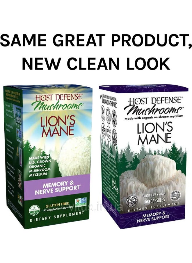 Host Defense Mushrooms, Lion'S Mane, 60 Capsules Packaging May Vary - Image 2