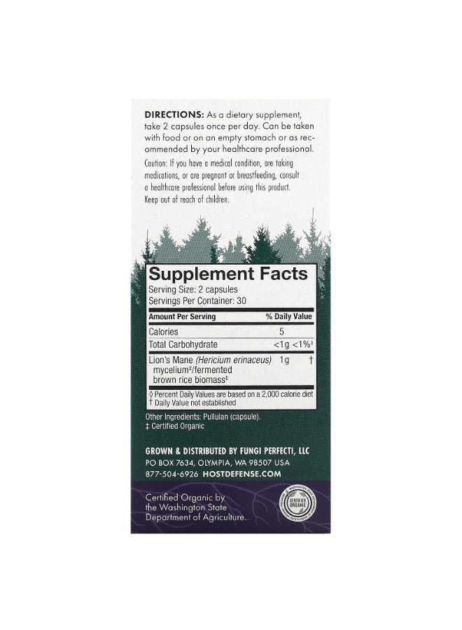 Host Defense Mushrooms, Lion'S Mane, 60 Capsules Packaging May Vary - Image 3