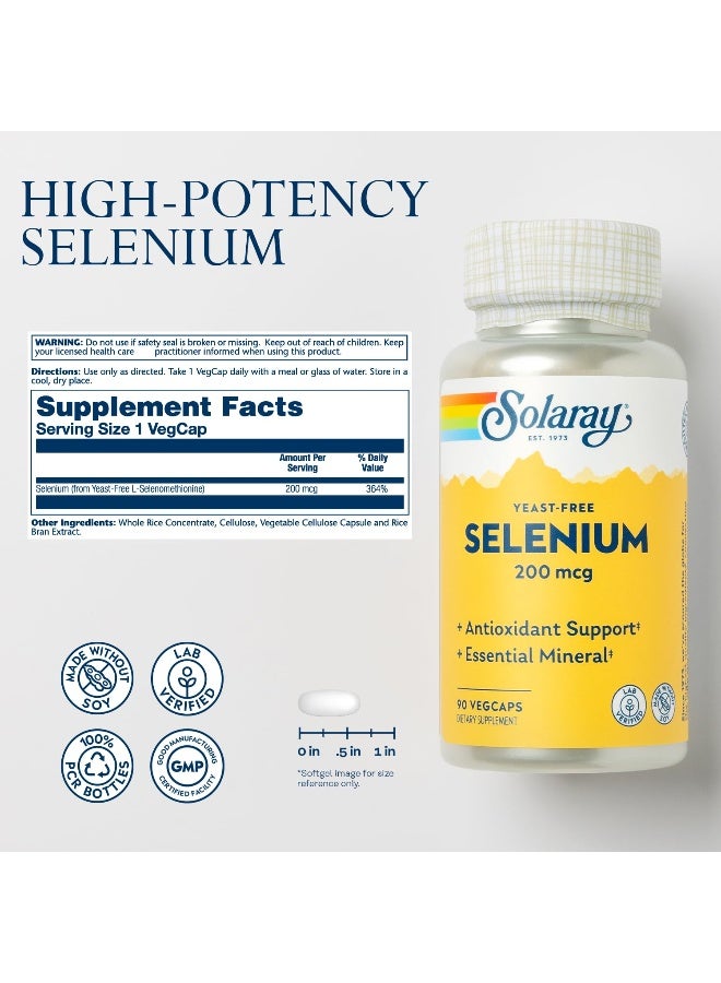 SOLARAY Yeast-Free Selenium - 200 mcg - 90 VegCaps - Image 4
