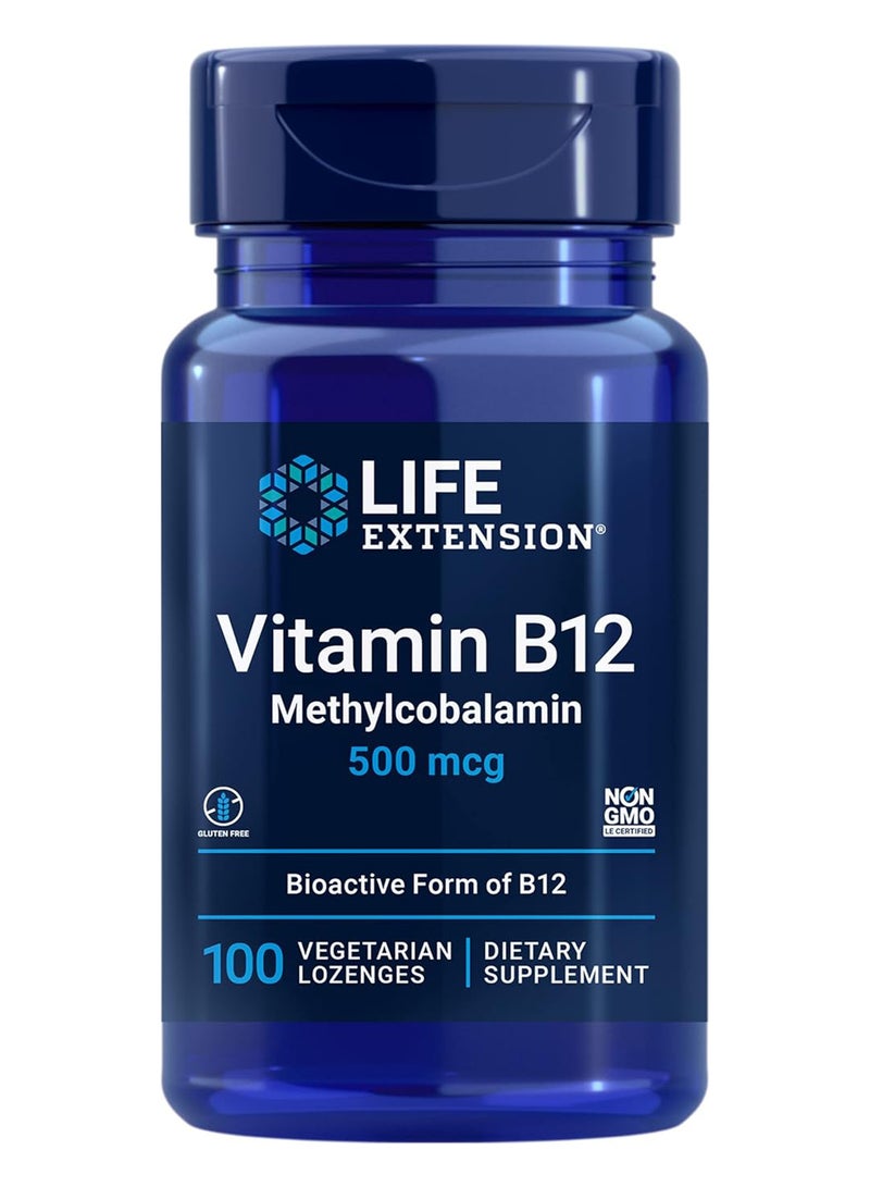 Life Extension - B-12 500 mcg Dietary Supplement - 100 Lozenges - Image 1