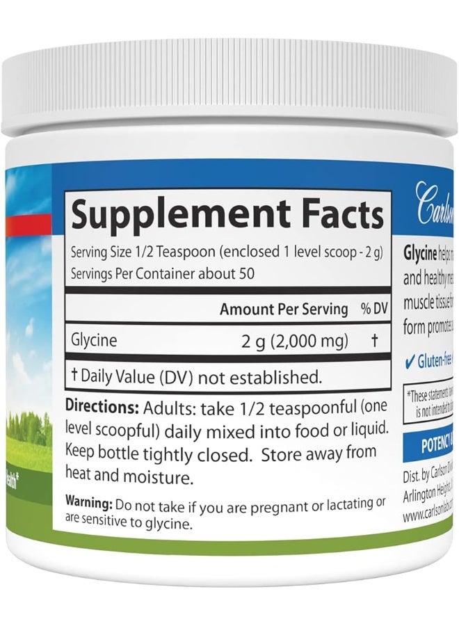 Carlson Glycine Amino Acid Powder 100g - Image 2