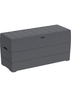 Cosmoplast Plastic Cedargrain Deck Storage Box 270 Liters For Indoors And Outdoors Dark Grey 270.0Liters  - Image 1