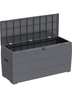 Cosmoplast Plastic Cedargrain Deck Storage Box 270 Liters For Indoors And Outdoors Dark Grey 270.0Liters  - Image 2