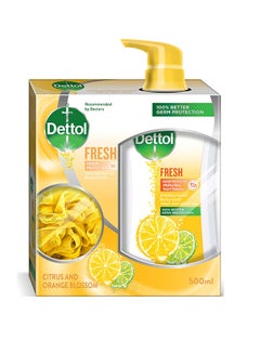 Dettol Fresh Anti-Bacterial Body Wash With Puff 500ml  - Image 1