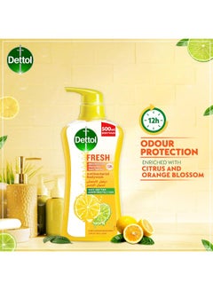 Dettol Fresh Anti-Bacterial Body Wash With Puff 500ml  - Image 4