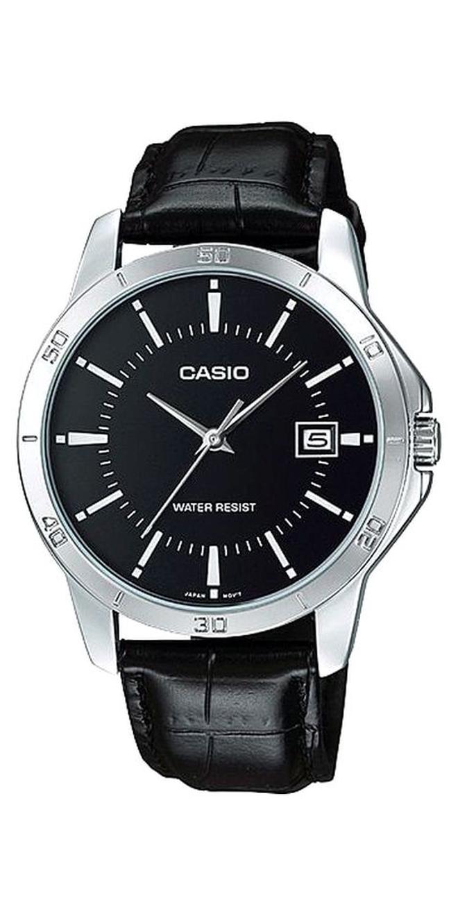 كاسيو ساعة يد بعقارب مقاومة للماء طراز MTP-V004L-1AUDF - 42 مم - أسود للرجال - Image 1