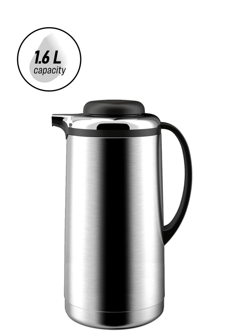 BLACKSTONE Vacuum Flask Silver/Black 1.6Liters 