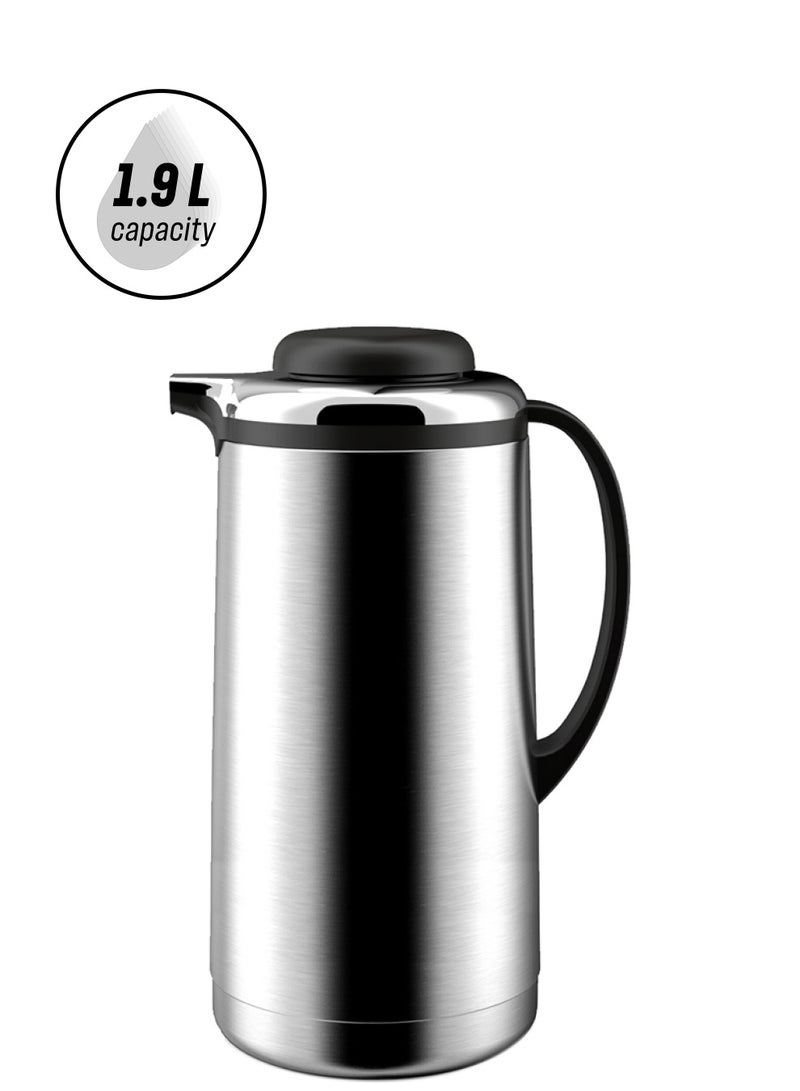 BLACKSTONE Vacuum Flask Silver/Black 1.9Liters 