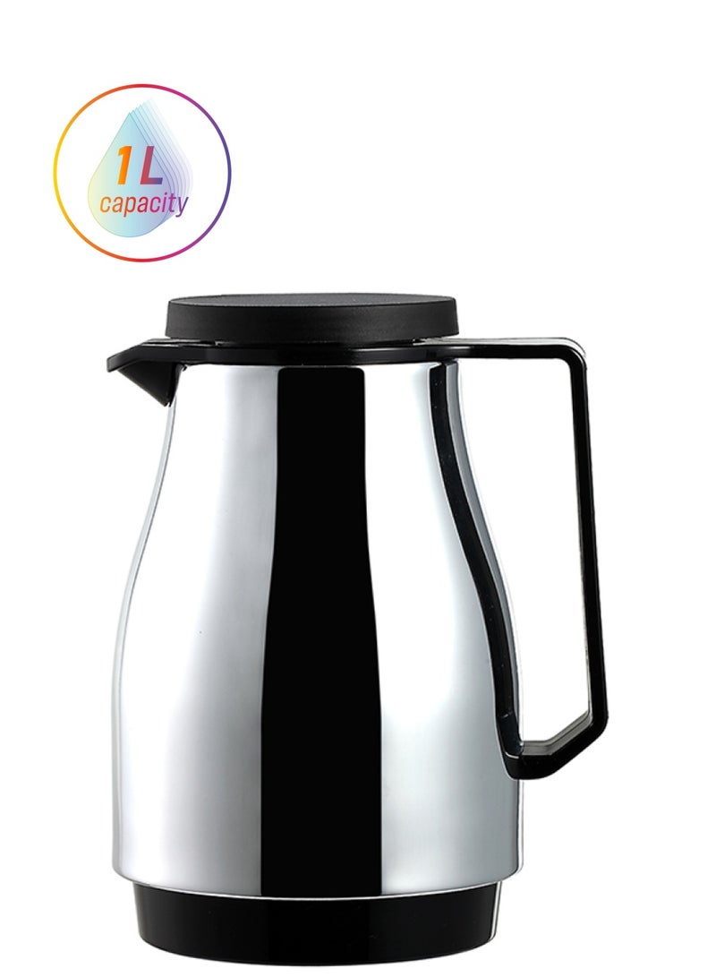 BLACKSTONE Vacuum Flask Silver/Black 1Liters 