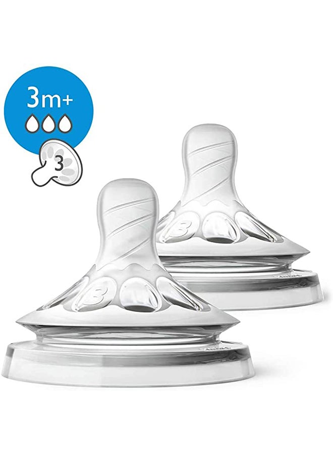 Philips Avent 2 Piece Anti-colic Natural Medium Flow Baby Bottle Teats Set With Skin Soft Material and Flexible Design - Image 5