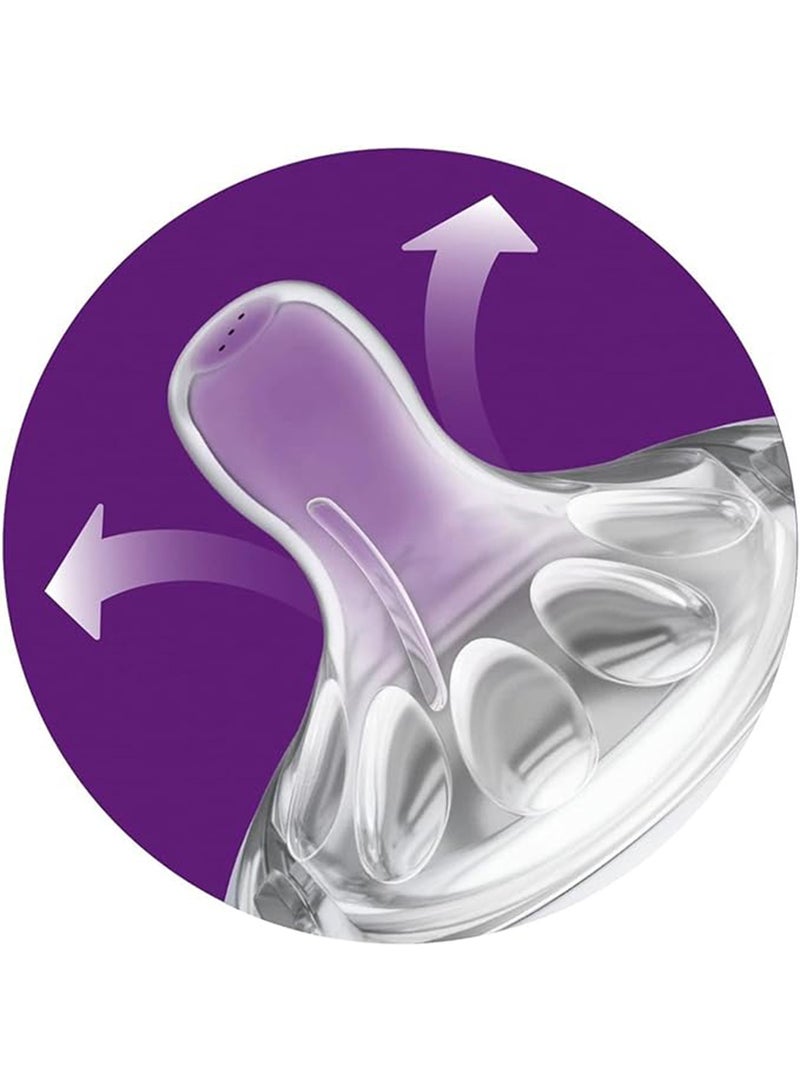 PHILIPS AVENT - Pack Of 2 Natural Feeding Teats Fast Flow 6 Months Plus  - Clear - Image 1