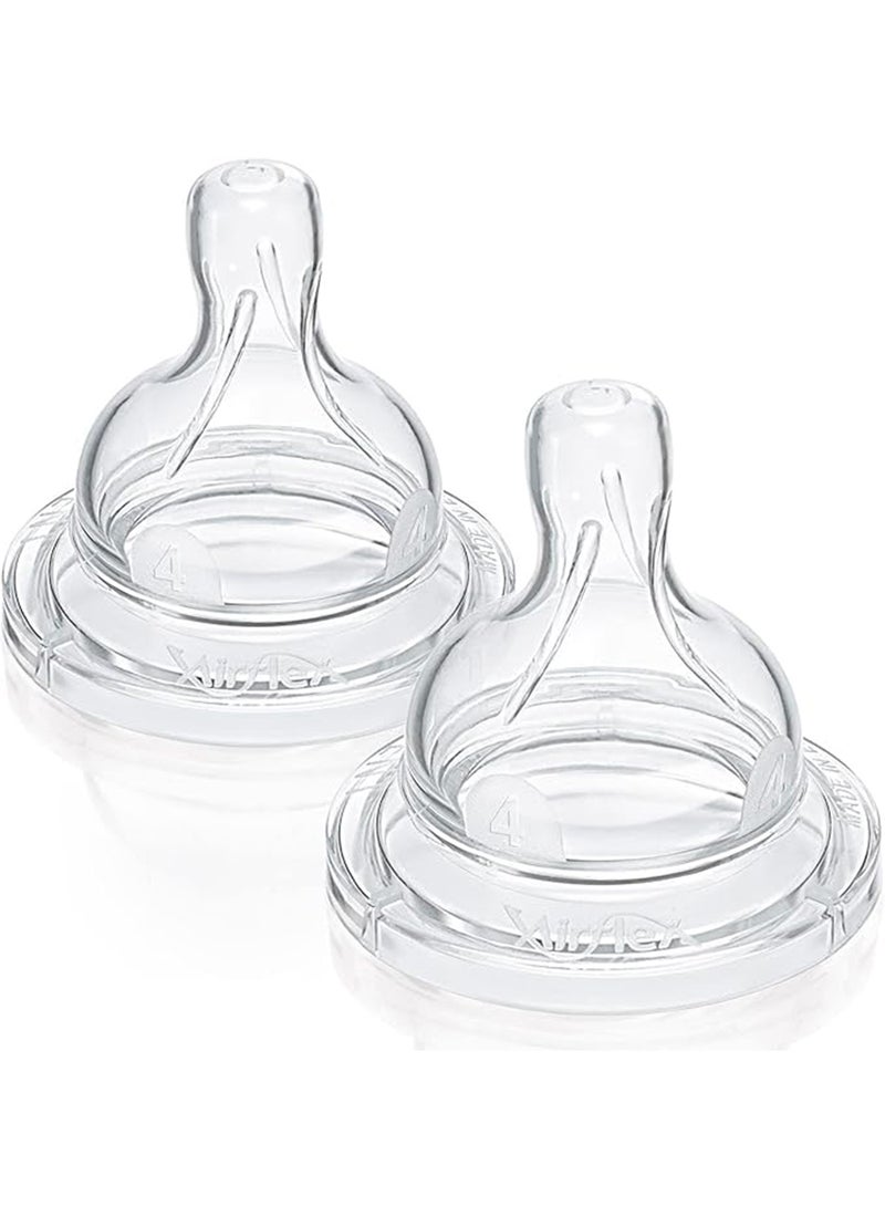 PHILIPS AVENT - Pack Of 2 Natural Feeding Teats Fast Flow 6 Months Plus  - Clear - Image 1