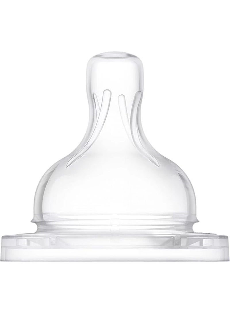 PHILIPS AVENT - Pack Of 2 Natural Feeding Teats Fast Flow 6 Months Plus  - Clear - Image 1