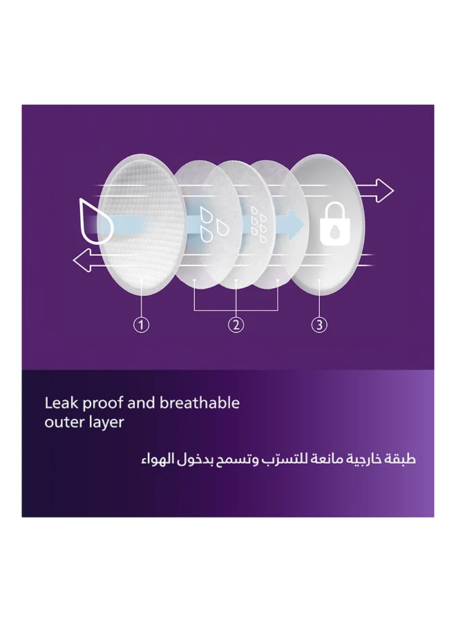 Philips Avent طقم وسادات ثدي للاستعمال مرة واحدة مكون من 60 قطعة - لون أبيض