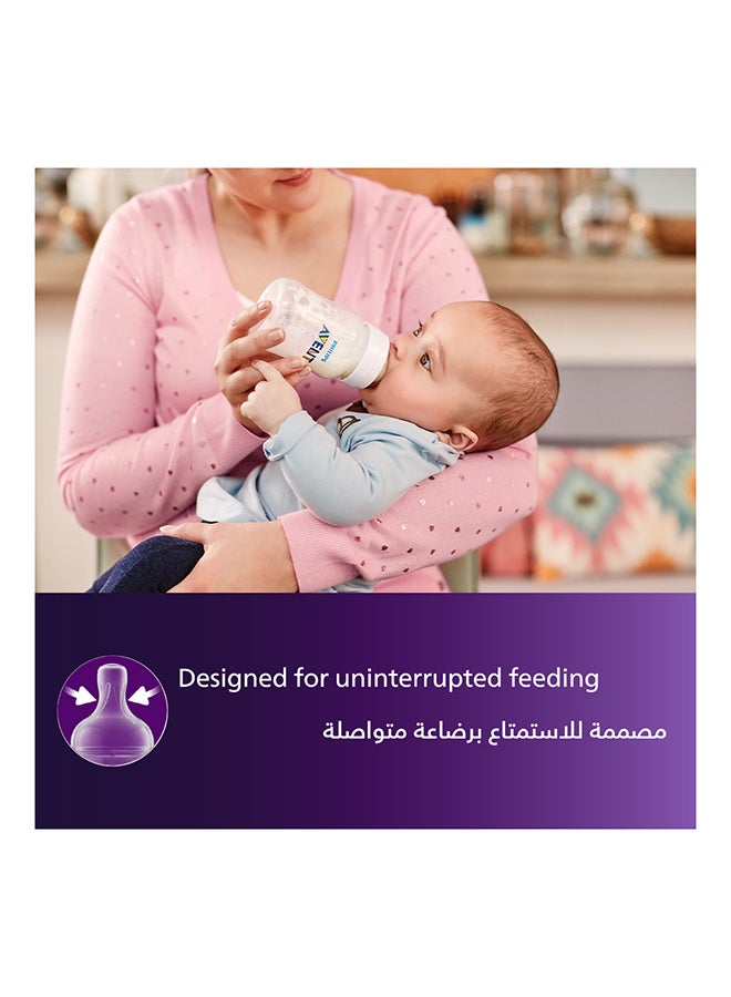 زجاجة رضاعة مضادة للمغص مصنوعة من البلاستيك مع حلمة رضاعة فائقة المرونة للأطفال بسعة 125 مل - لون شفاف - Image 3