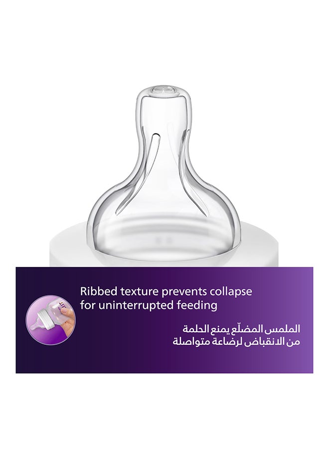 زجاجة رضاعة مضادة للمغص مصنوعة من البلاستيك مع حلمة رضاعة فائقة المرونة للأطفال بسعة 125 مل - لون شفاف - Image 5