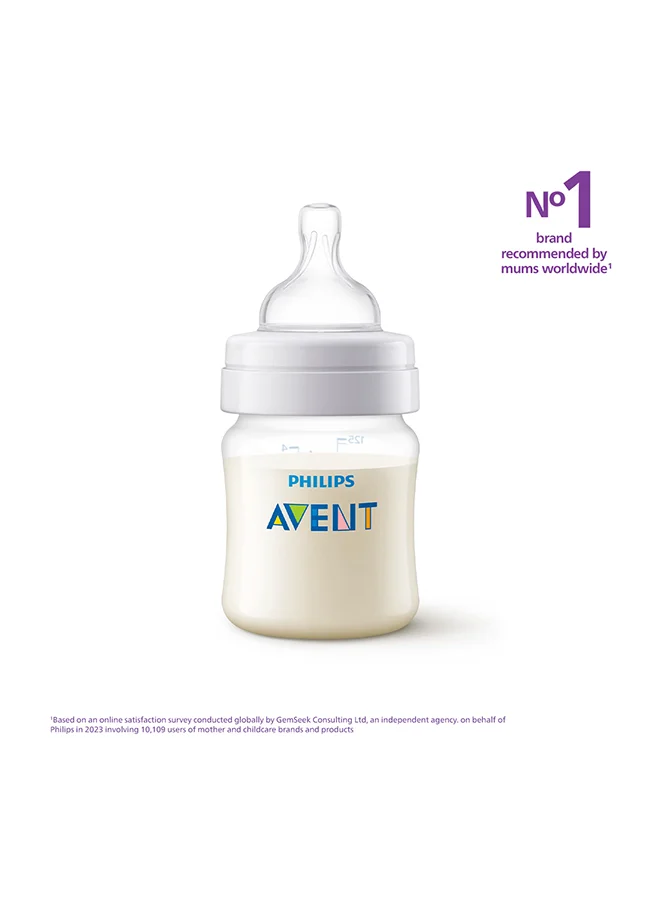 Philips Avent Anti-Colic Bottle 125Ml| 2 Bottles | No.1 Brand Recommended By Moms Worldwide |Clinically Proven To Reduce Colic And Discomfort
