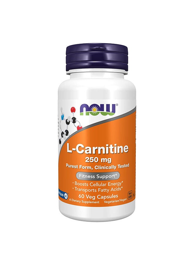 L-Carnitine Dietary Supplement 250mg - 60 Capsules