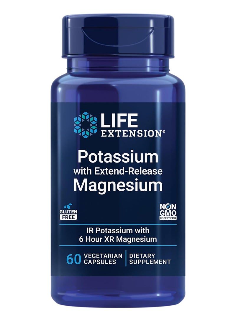 Life Extension Potassium With Extend-Release Magnesium Dietary Supplement - 60 Vegetarian Capsules - Image 1