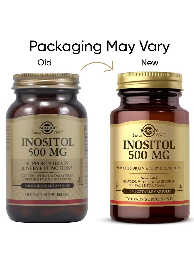 Solgar - Inositol 500 mg - 100 Vegetable Capsules Packaging May Vary - Image 1