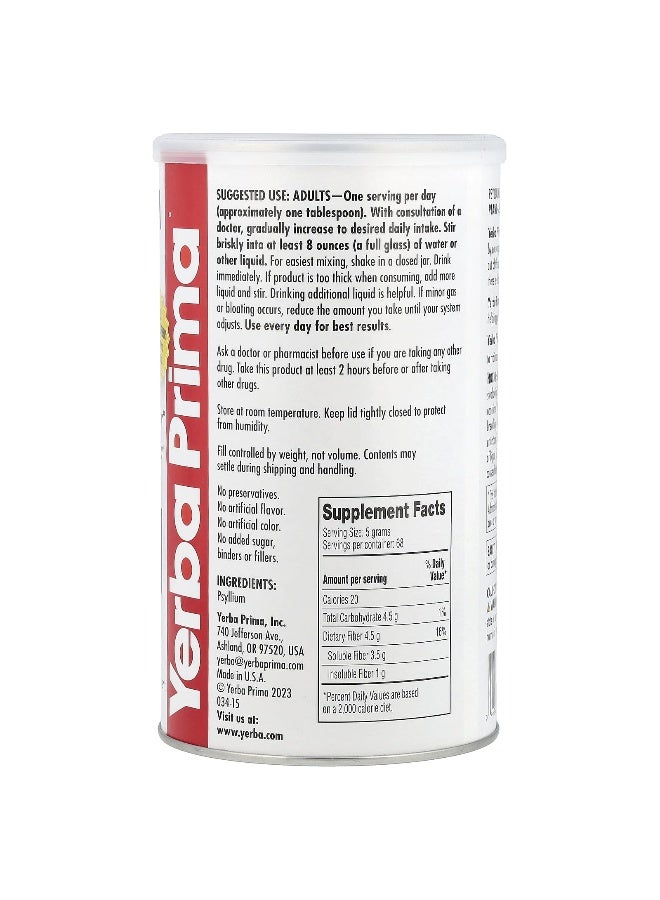 Yerba Prima - Psyllium Whole Husks, Colon Cleanser, 12 oz - Image 1