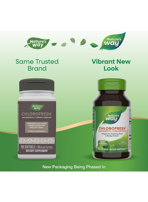 Chlorofresh Chlorophyll Concentrate 90 Softgels Packaging May Vary