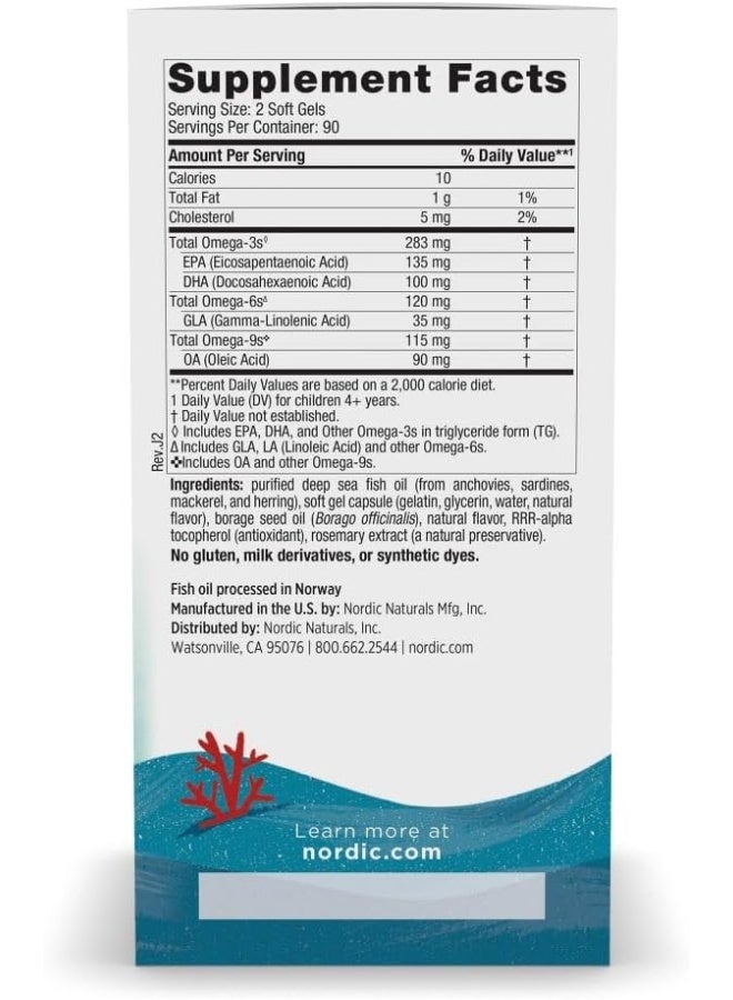 NORDIC NATURALS Complete Omega Junior, 283 mg Omega-3s + 35 mg, 180 Mini SoftGels Packaging May Vary  - Image 2
