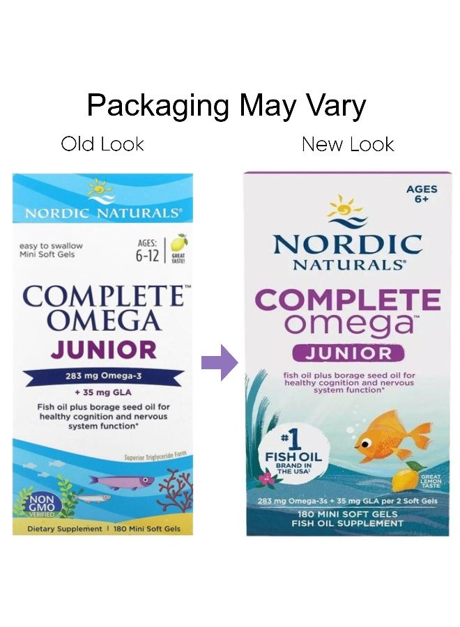 NORDIC NATURALS Complete Omega Junior, 283 mg Omega-3s + 35 mg, 180 Mini SoftGels Packaging May Vary  - Image 5