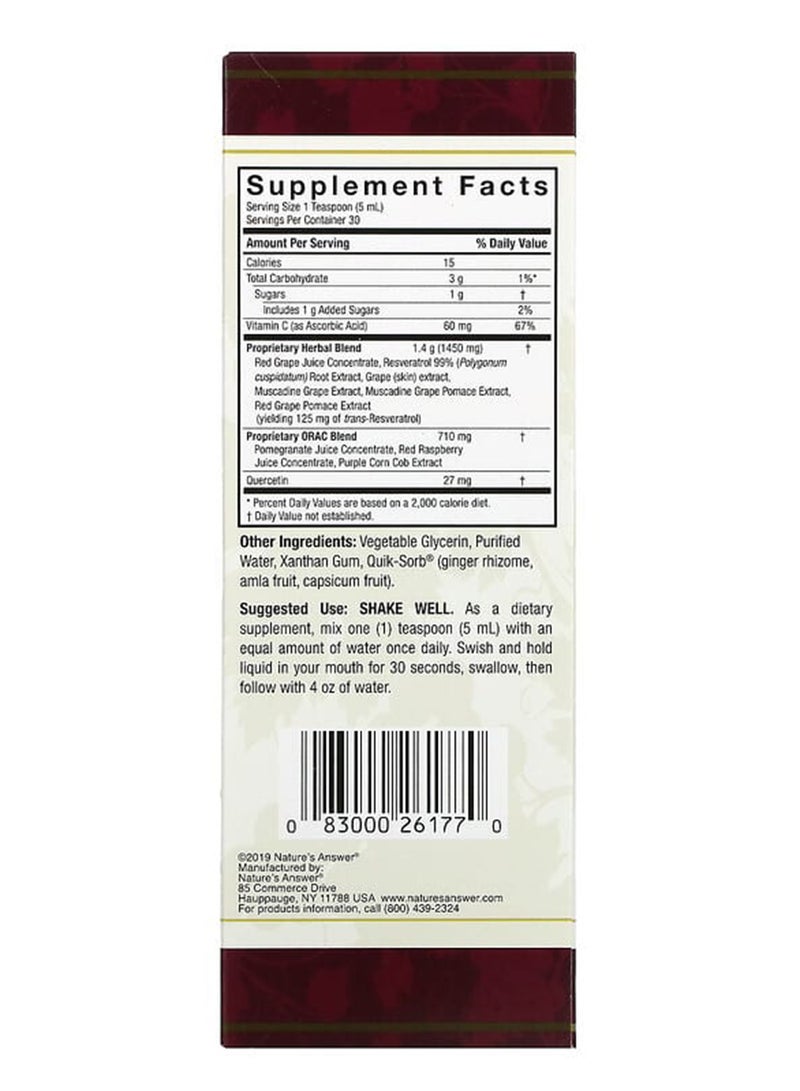 NATURE'S ANSWER Resveratrol Reserve Cellular Complex Dietary Supplement 5 fl oz  - Image 3
