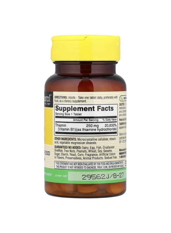 Mason Natural, Vitamin B-1, 250 mg, 100 Tablets - Image 2