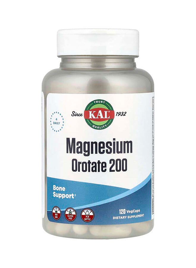 KAL, Magnesium Orotate 200, 120 Vegcaps (50 mg per Capsule) - Image 1