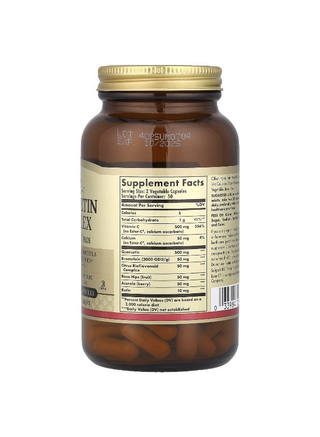 Solgar Quercetin Complex With Ester Ca Plus 100 Vegetable Capsules - Image 1