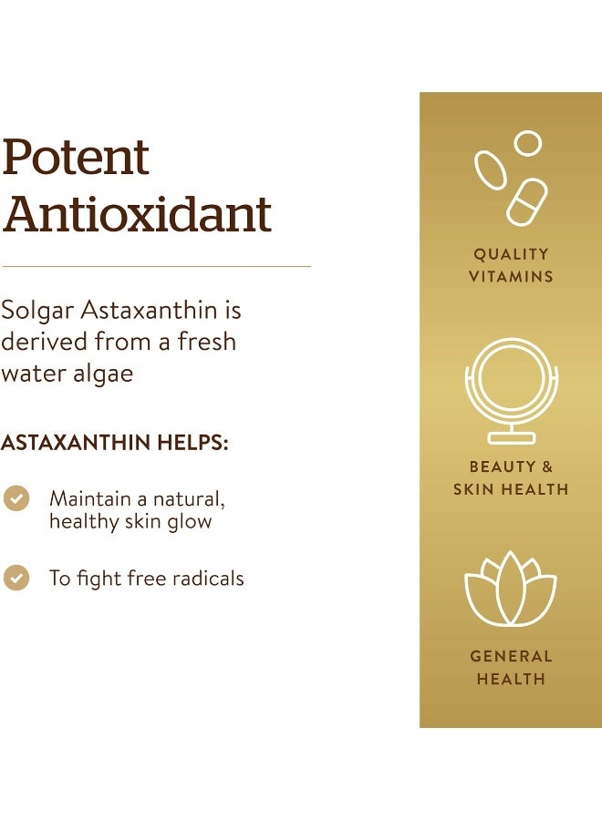 Solgar Natural Astaxanthin, 5 mg, 60 Softgels - Image 1