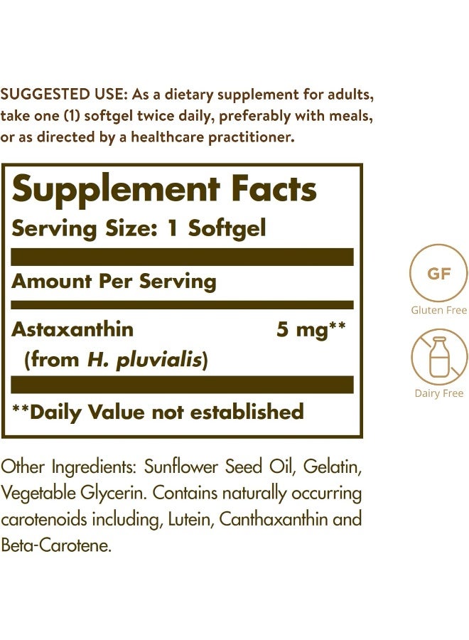 Solgar Natural Astaxanthin, 5 mg, 60 Softgels - Image 3