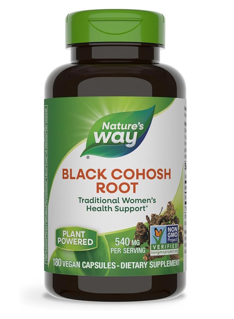 Nature's Way Black Cohosh Root Dietary Supplement 540mg - 180 Vegetarian Capsules