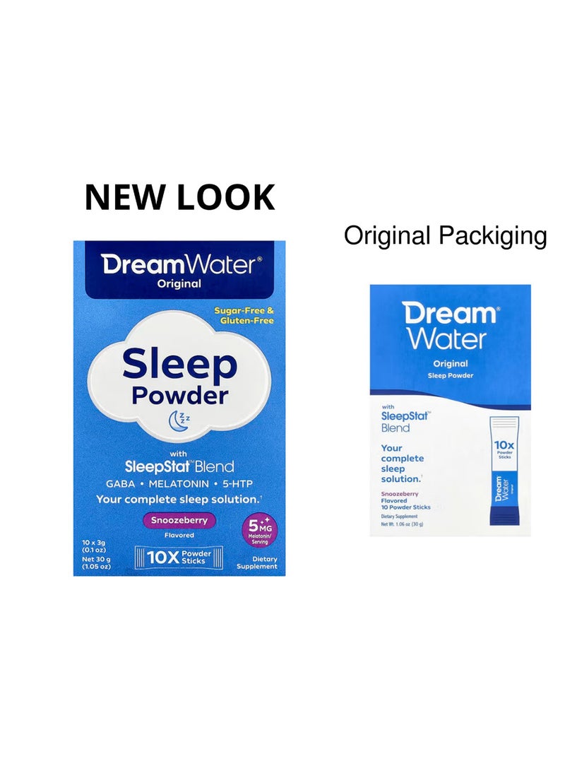 Dream Water Original Sleep Powder, Snoozeberry, 10 Sticks, 0.1 oz - 30 g Each - Image 3