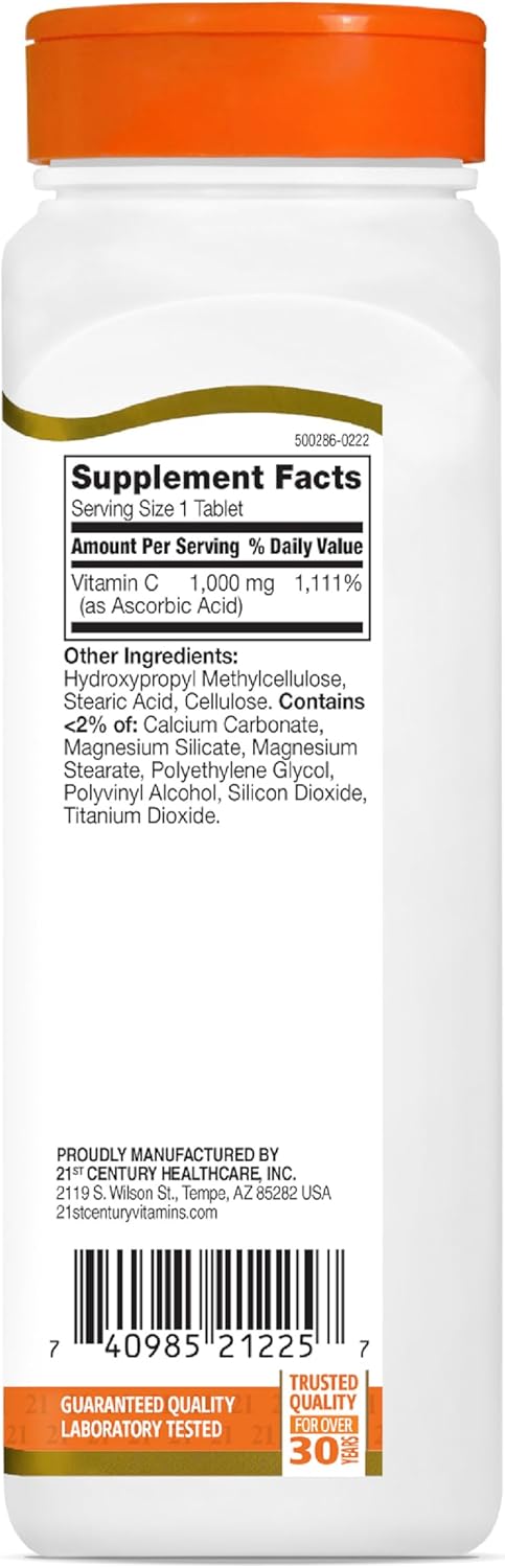 21st Century Vitamin C, with Rose Hips, 1000 mg, 110 Tablets - Image 2