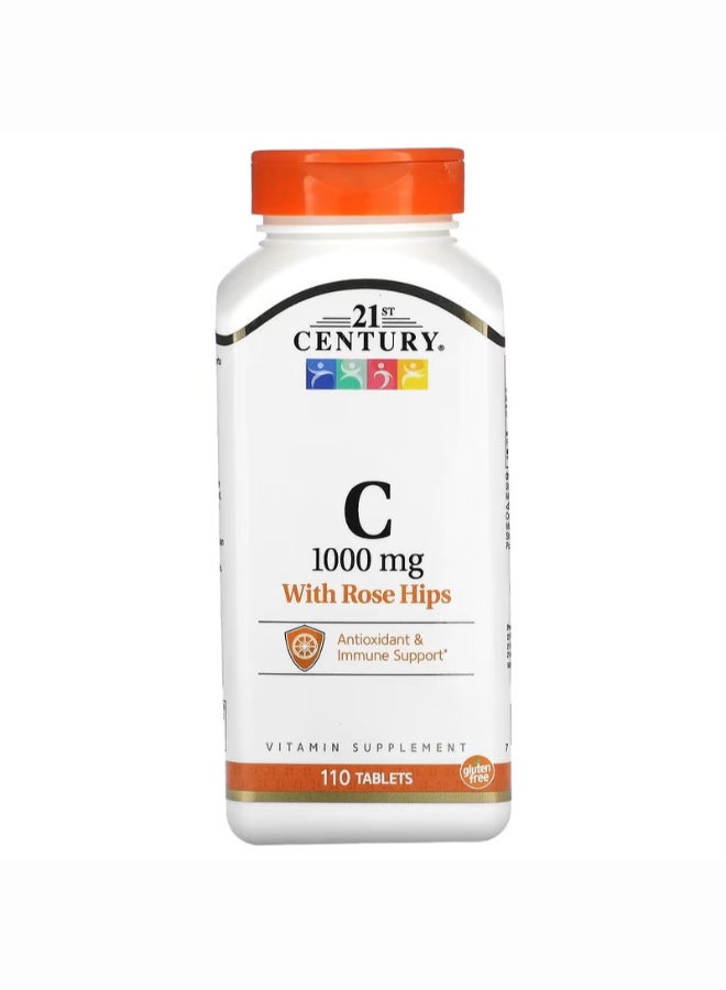 21st Century Vitamin C, with Rose Hips, 1000 mg, 110 Tablets - Image 1