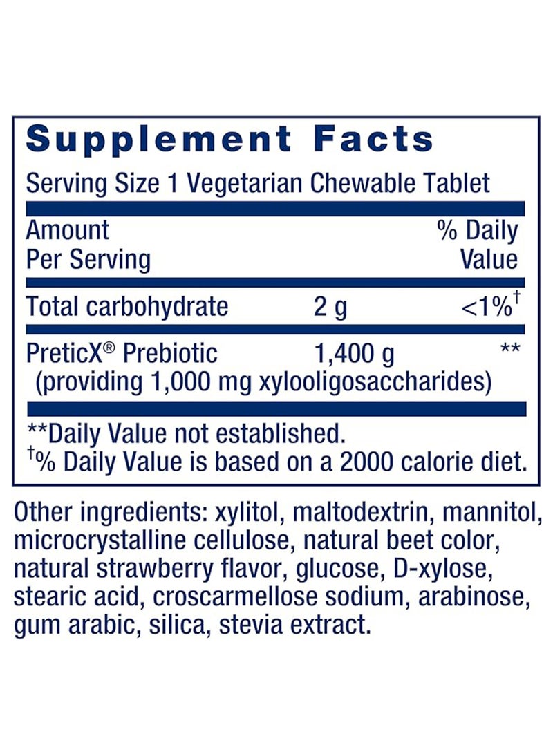 لايف إكستنشن مكمل غذائي قابل للمضغ بريبيوتيك فلوراسيست - فراولة طبيعية - 60 قرص - Image 3