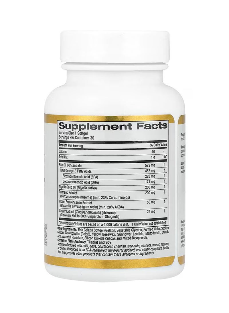 California Gold Nutrition Curcumin UP Dietary Supplement - 30 Softgels  - Image 2