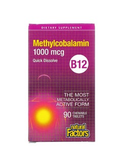 natural Factors Methylcobalamin, B12, 1000 mcg, 90 Chewable Tablets  - Image 1