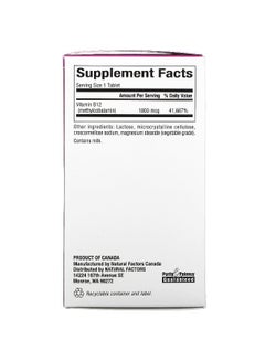 natural Factors Methylcobalamin, B12, 1000 mcg, 90 Chewable Tablets  - Image 2