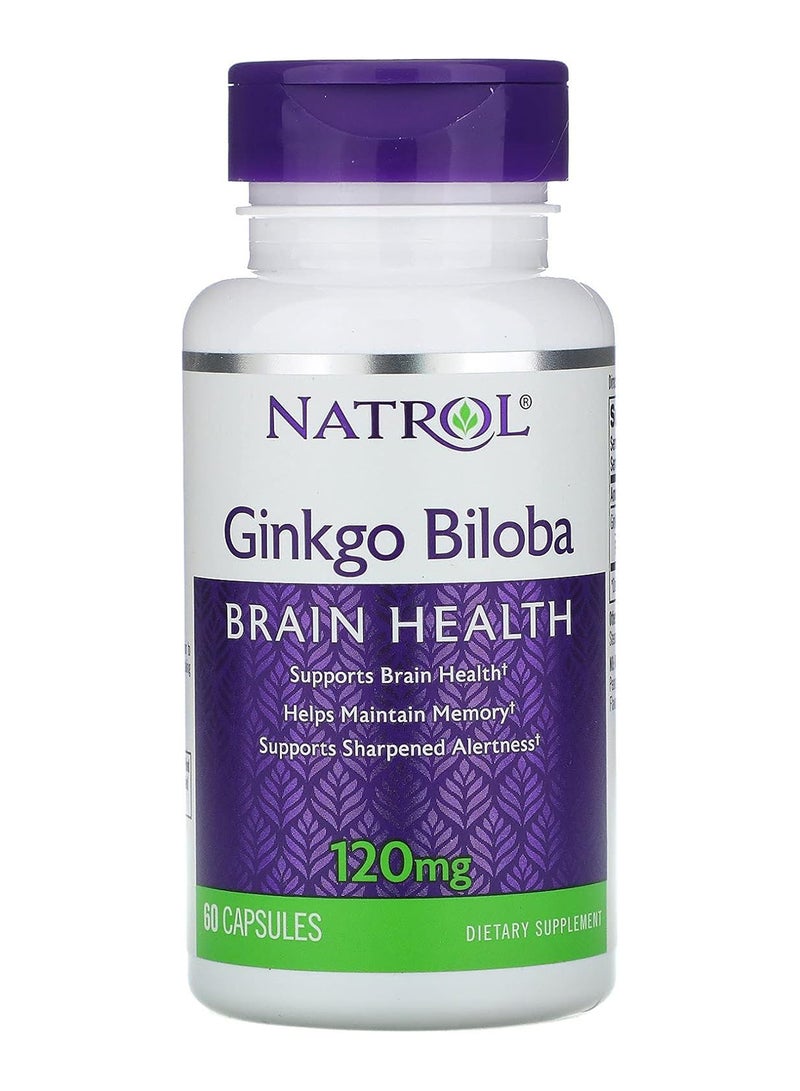 Natrol Ginkgo Biloba Brain Health Dietary Supplements 120mg - 60 Capsules - Image 2