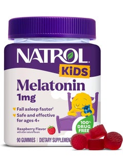 Melatonin Ages 4+ Raspberry 1 Mg 90 Gummies Packaging May Vary