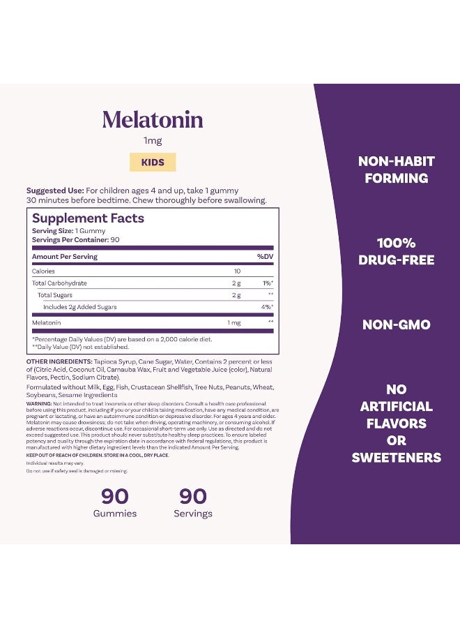 NATROL Melatonin Ages 4+ Raspberry 1 Mg 90 Gummies Packaging May Vary  - Image 4