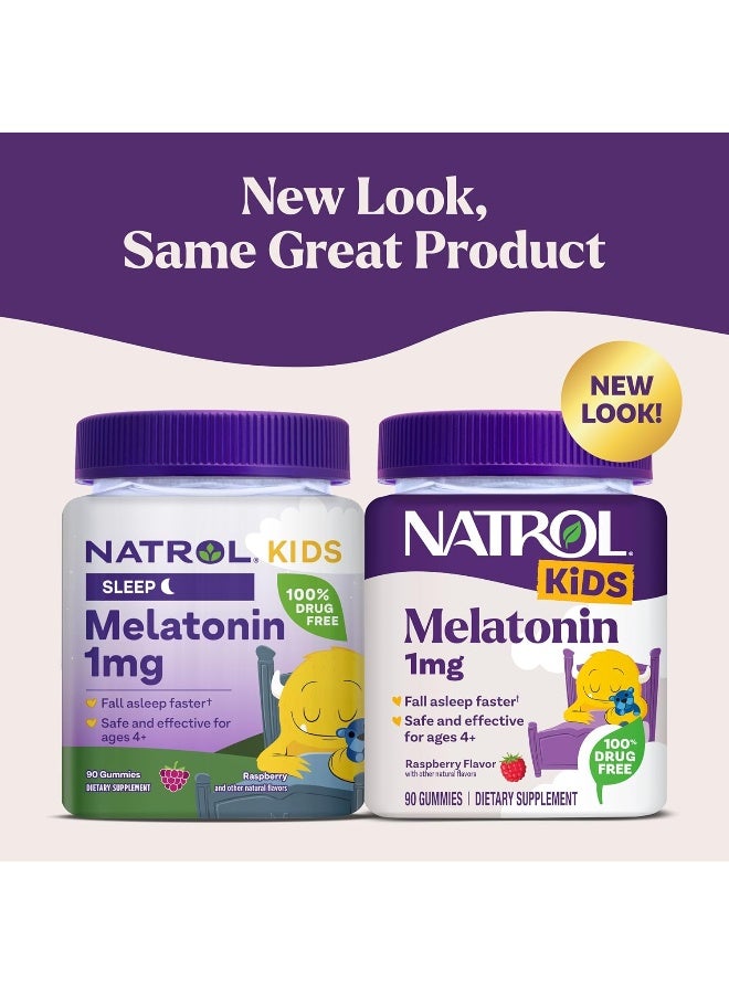NATROL Melatonin Ages 4+ Raspberry 1 Mg 90 Gummies Packaging May Vary  - Image 3