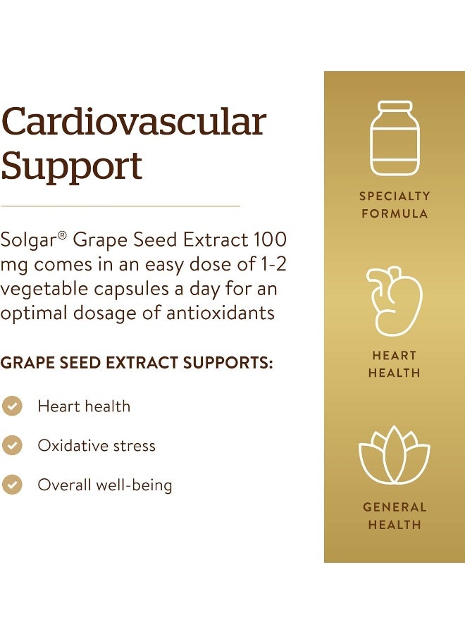 Solgar Grape Seed Extract, 100 mg - 60 Vegetable Capsules - Image 4
