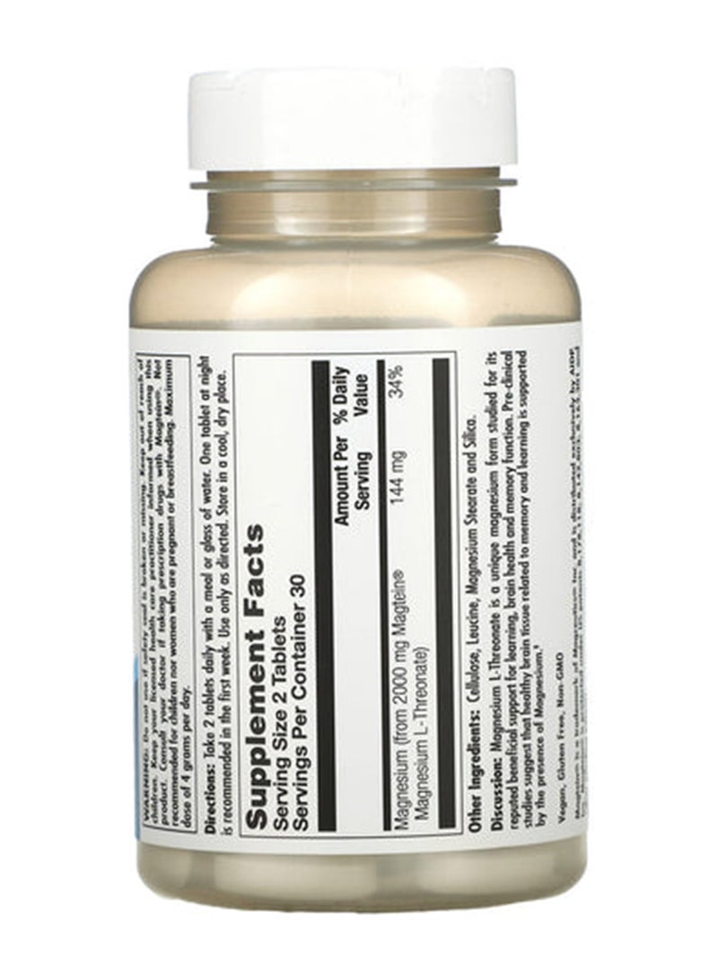 KAL Think Magnesium L-Threonate2000mg - 60 Tablets - Image 2
