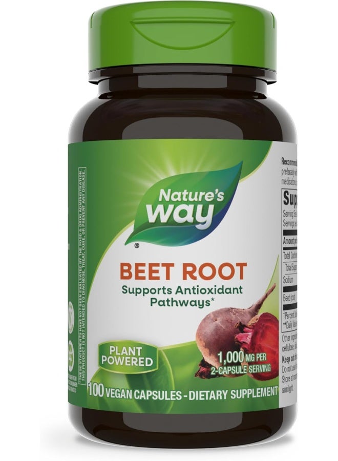 Nature's Way Beet Root Dietary Supplement 500 Mg 100 Capsules - Image 1