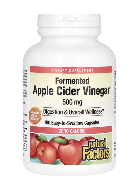 Apple Cider Vinegar 500mg Dietary Supplement -180 Capsules